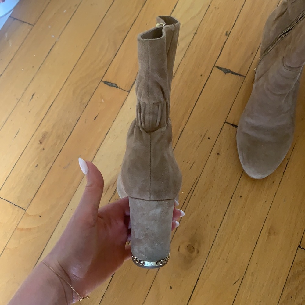 Michael kors tan suede booties size 8.5